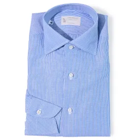 Cotton/Linen Stripe Spread Collar Shirt