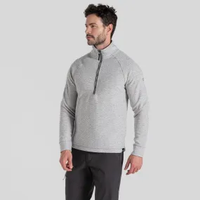 Craghoppers Mens Barn Half Zip Knit Look Fleece-GREY