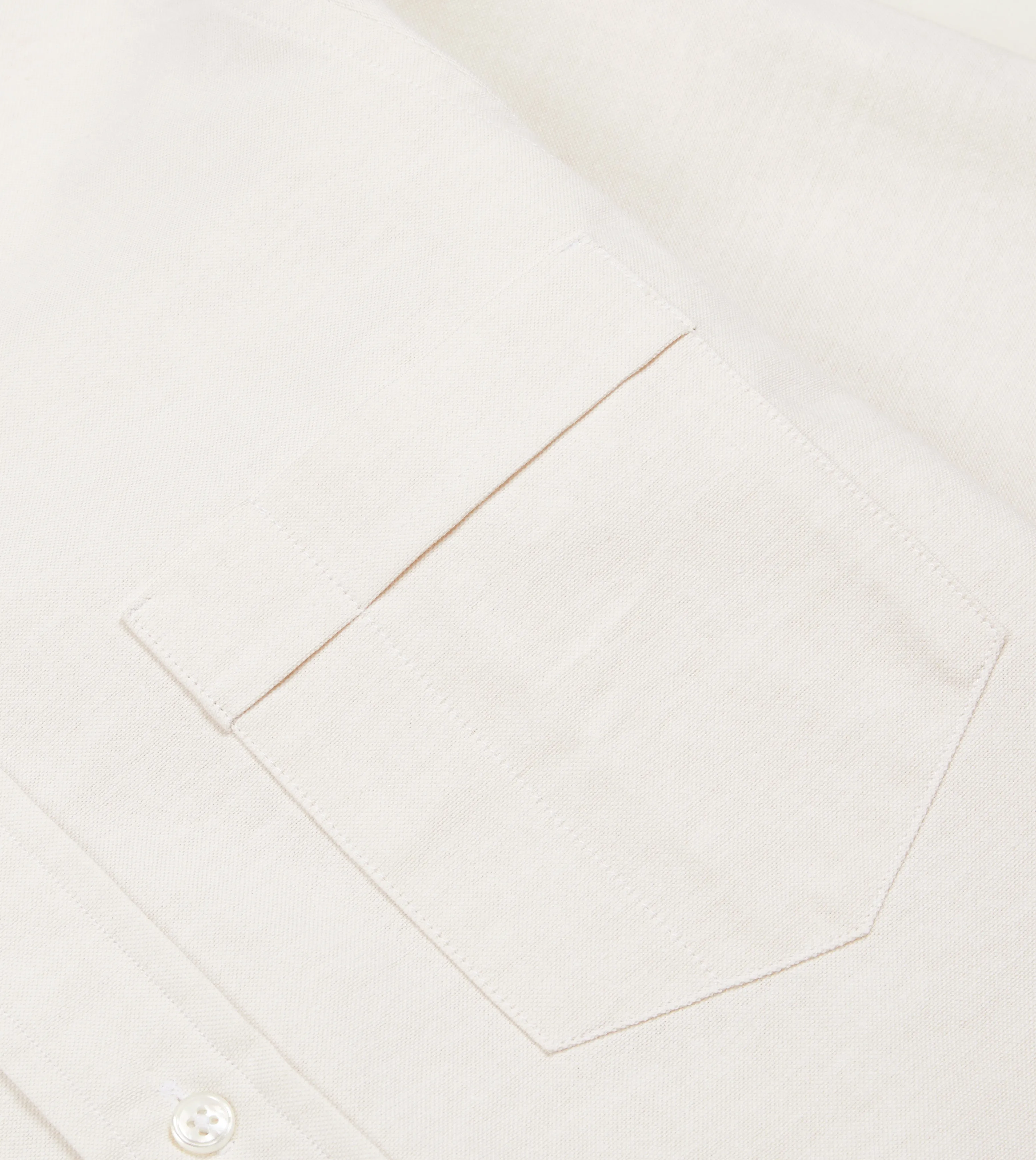 Cream Cotton Oxford Cloth Button-Down Shirt