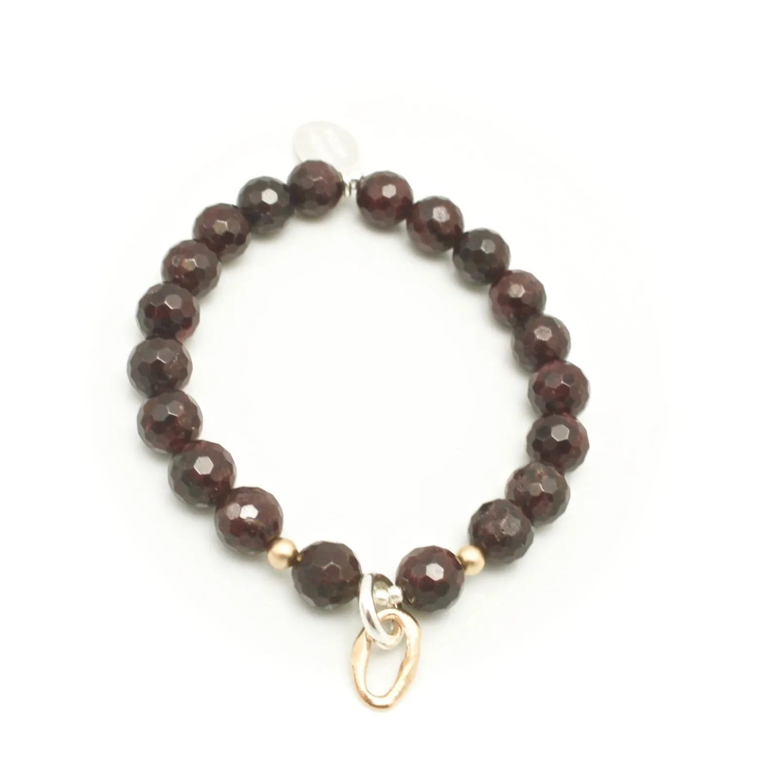 Curve Collection: Red Garnet & Bronze Curve Stretch Bracelet