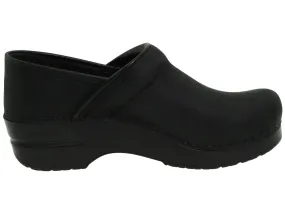 DANSKO Narrow Professional Black Oiled Leather Clogs