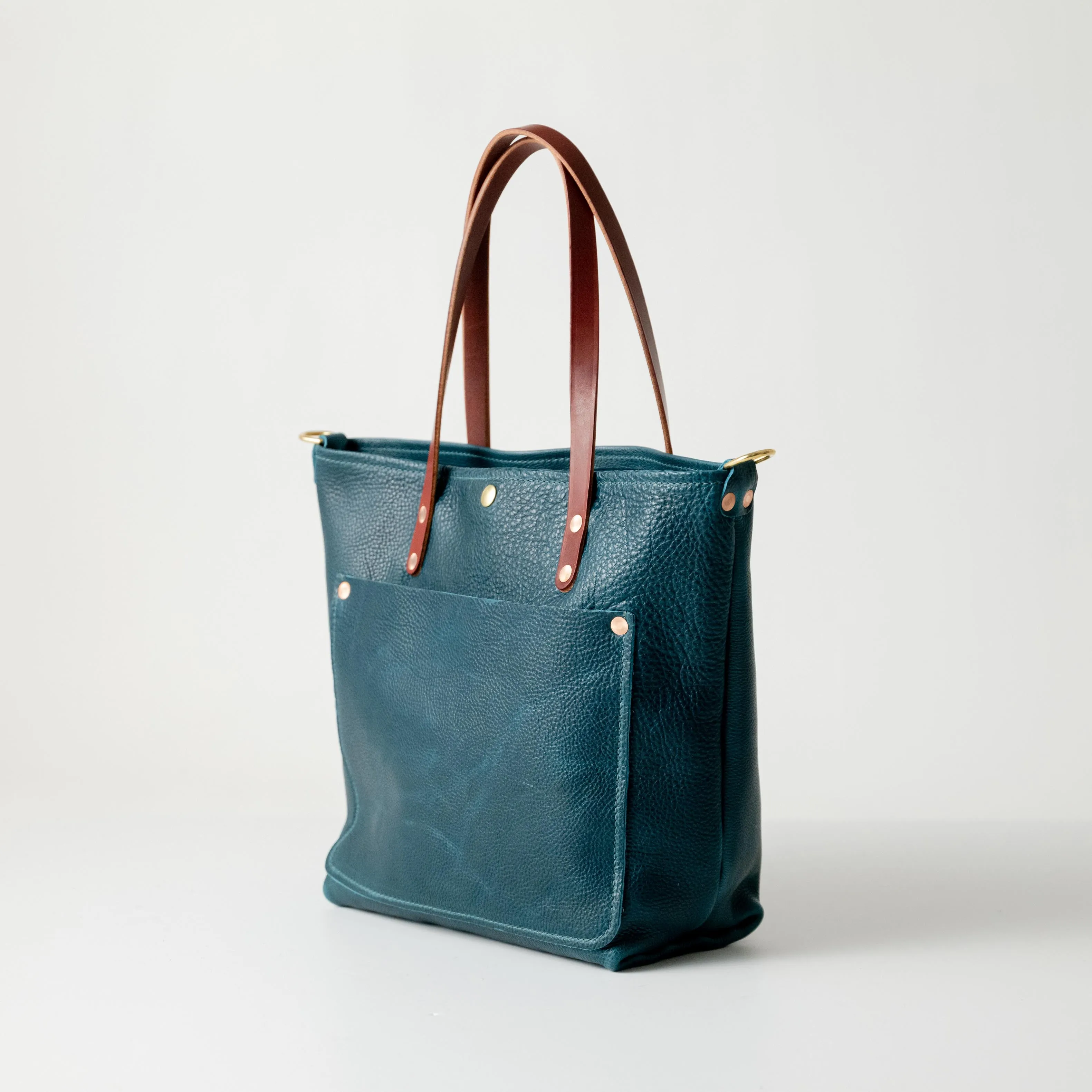 Dark Teal Bulldog Travel Tote