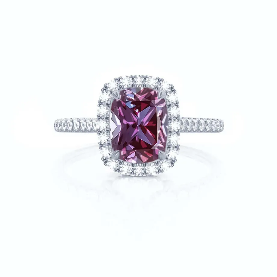 DARLEY - Chatham® Alexandrite Elongated Cushion Micro Pavé 18k White Gold Halo