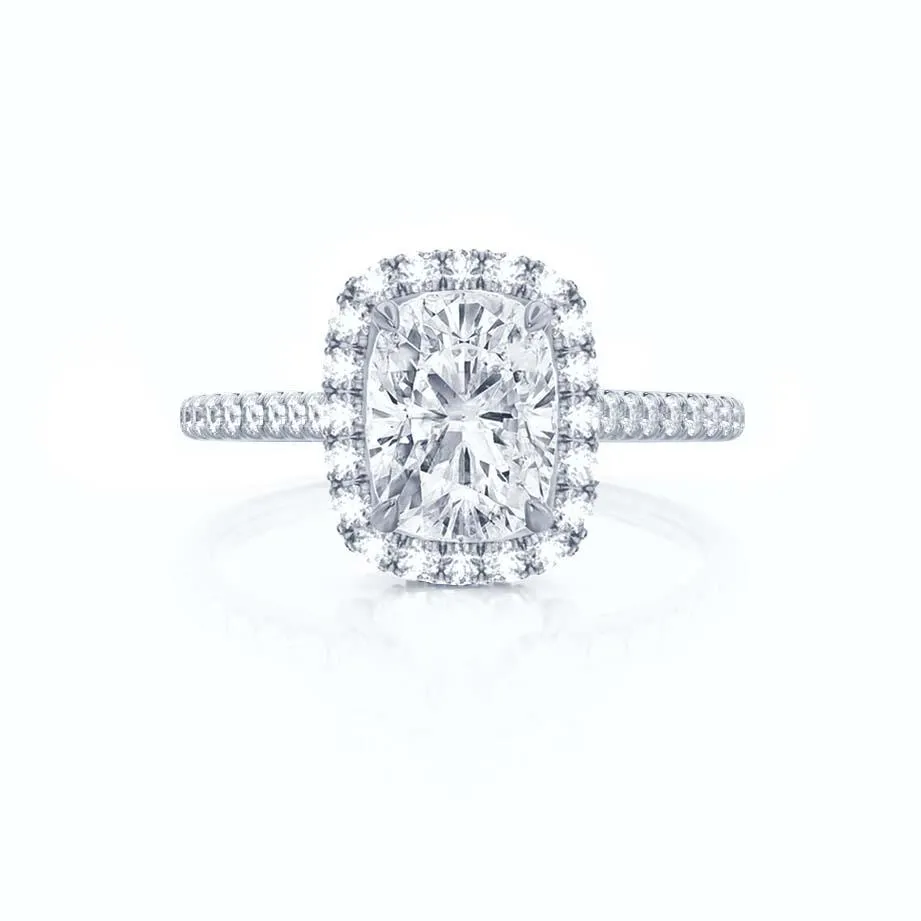 DARLEY - Elongated Cushion Lab Diamond Platinum Halo