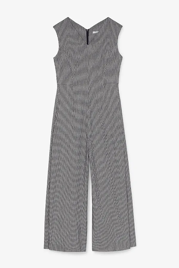 Demi Jumpsuit - Gingham Linen :: Black/White