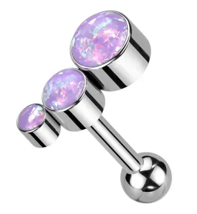 Descend Purple Opalite Titanium Threadless Cartilage Barbell