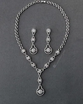 Designer Inspired CZ Necklace and Earrings Set