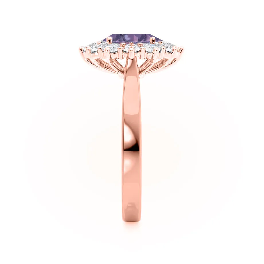 DIANA - Chatham® Alexandrite & Lab Diamond 18k Rose Gold