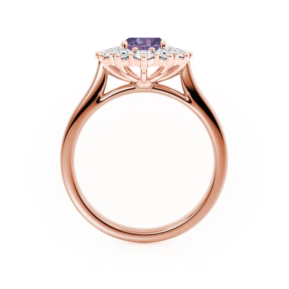 DIANA - Chatham® Alexandrite & Lab Diamond 18k Rose Gold