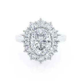 DIANA - Iconic Oval Lab Diamond 18k White Gold Halo