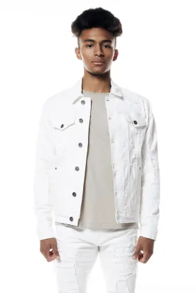 Distressed Rip & Repair Jean Jacket - White