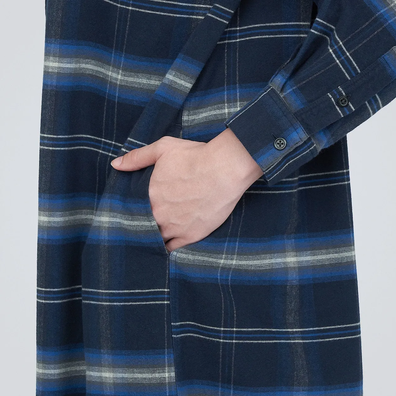 Double Brushed Flannel Stand Collar Dress