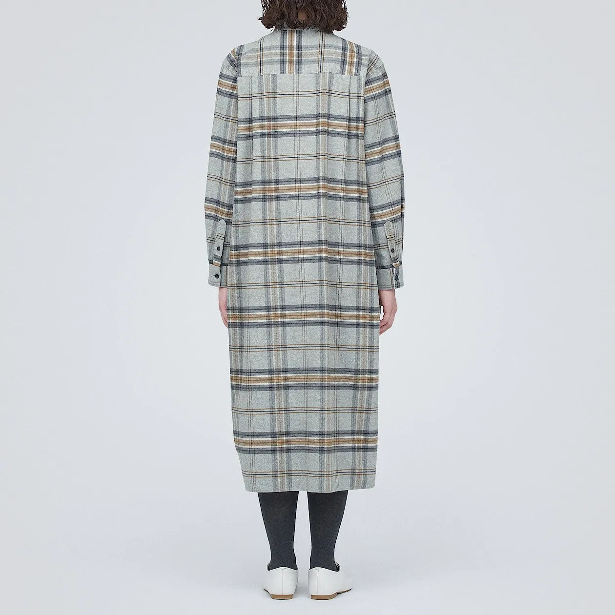 Double Brushed Flannel Stand Collar Dress