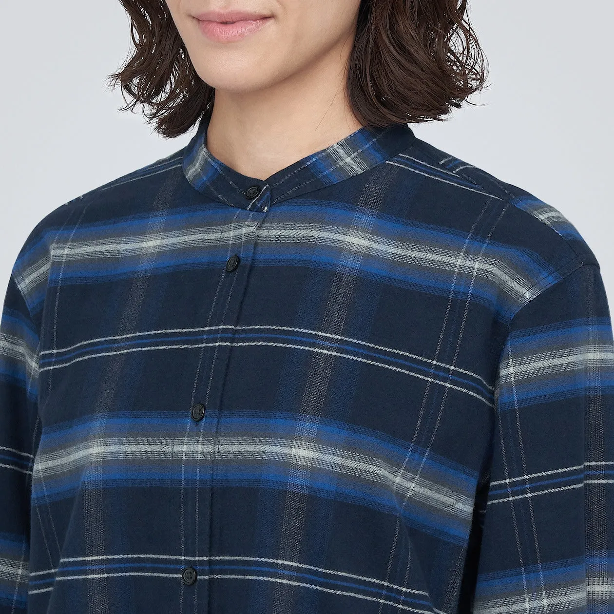 Double Brushed Flannel Stand Collar Dress