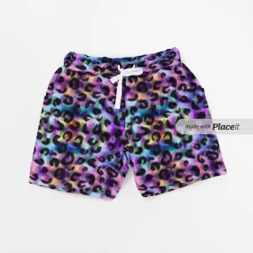 Double Layer Jazzy Shorts | Rainbow Leopard