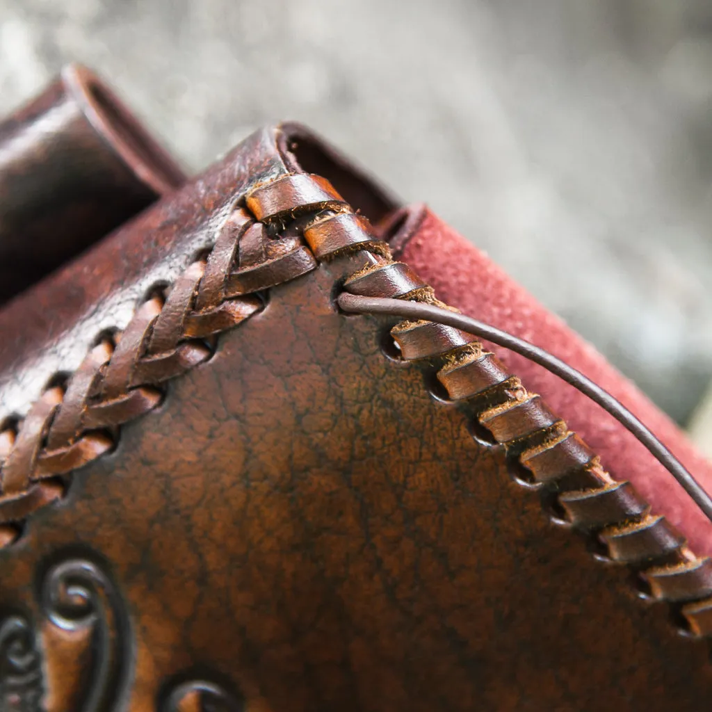 Dragon Brown Leather Pouch