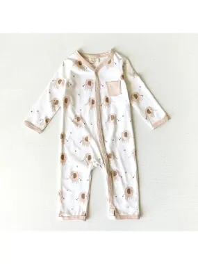 Elephant Pocket & Button Baby Jumpsuit (Organic Jersey)