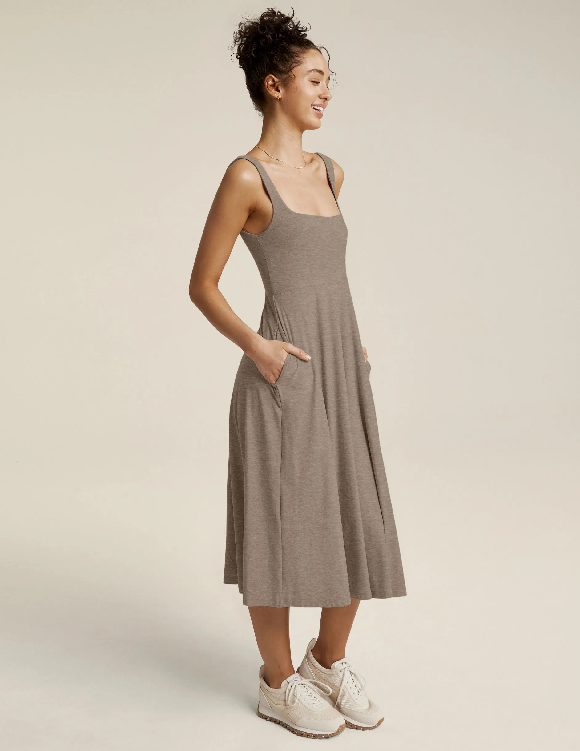 Featherweight At The Ready Square Neck Dress