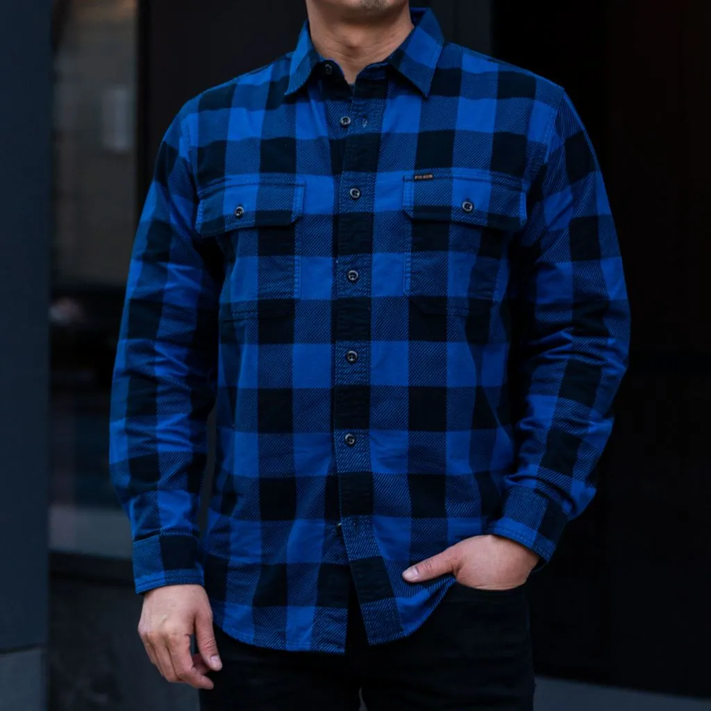 Filson Field Flannel Shirt | Cobalt Blue Black