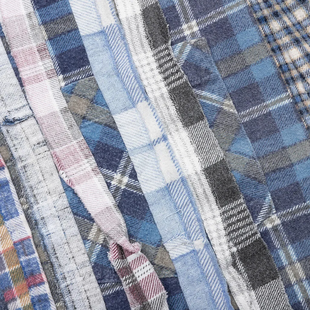 Flannel Shirt Ribbon Wide Reflection Shirt - Assorted