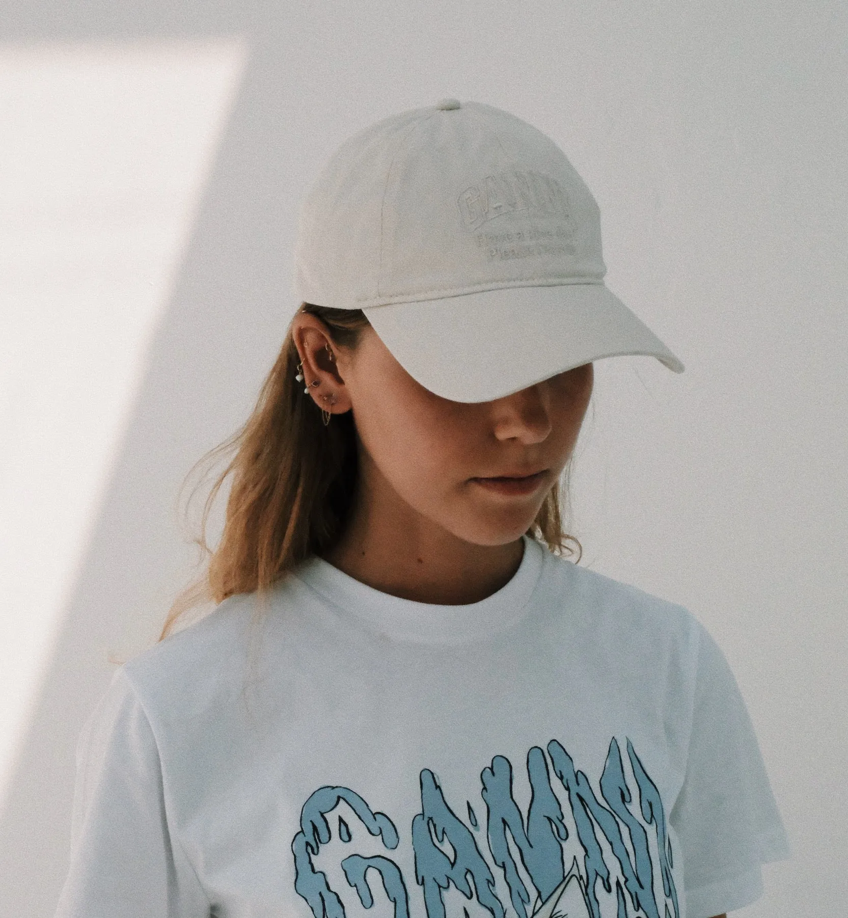 GANNI White Patch Cap