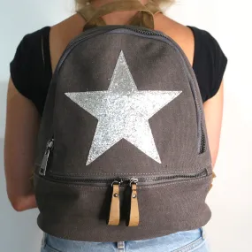 Glitter Star Rucksack - Dark Grey