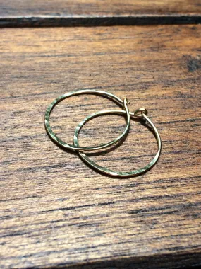 Gold Filled Hammered Hoops