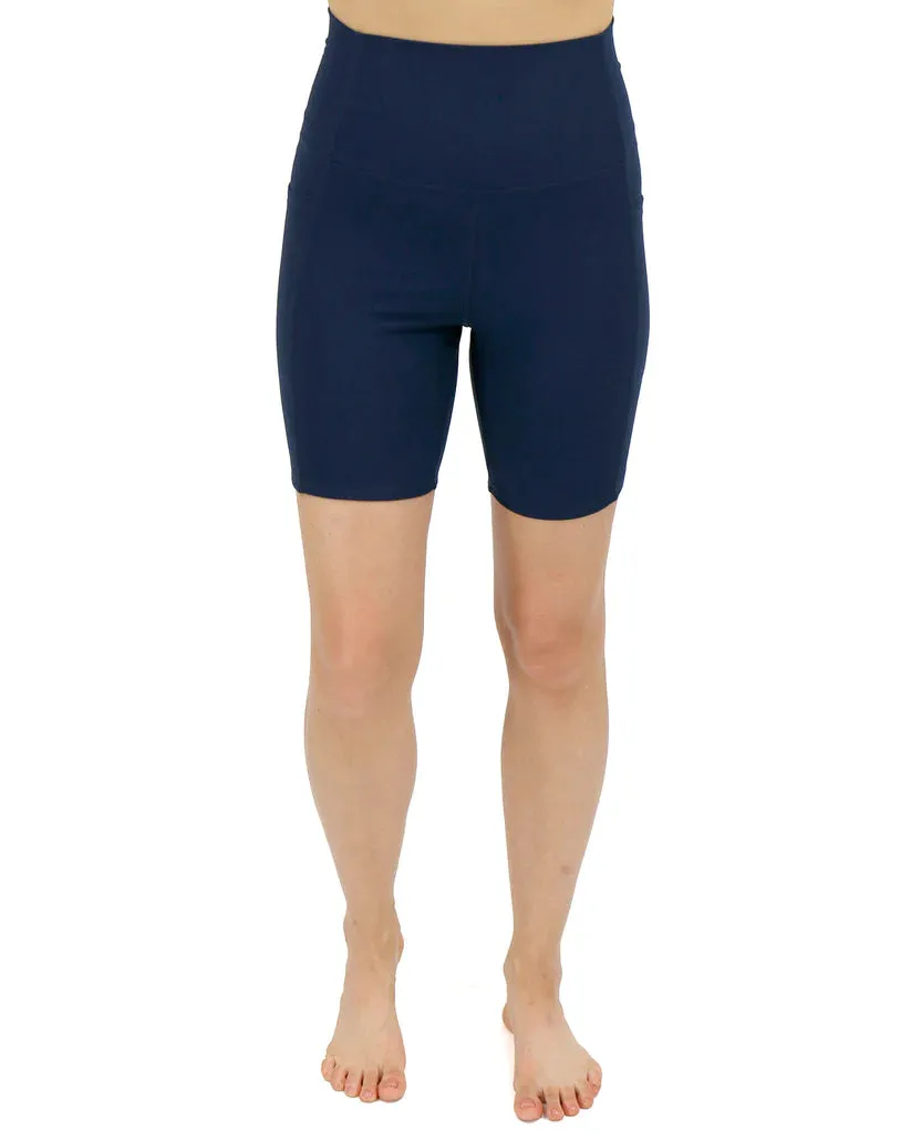 Grace and Lace Daily Pocket Biker Shorts - 7" - Navy