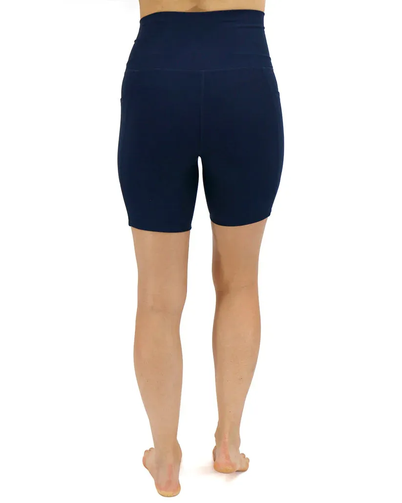 Grace and Lace Daily Pocket Biker Shorts - 7" - Navy