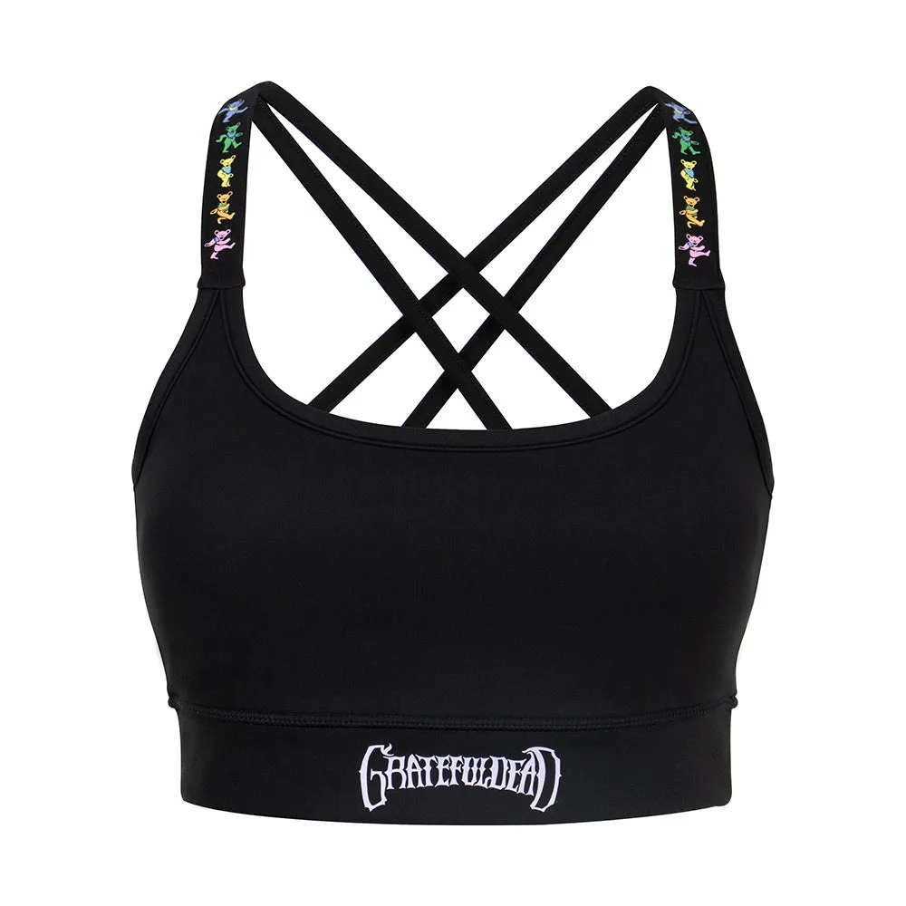 Grateful Dead | Sports Bra | Long Line Dancing Bear in Black