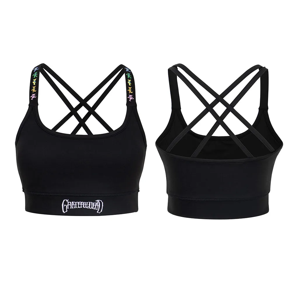 Grateful Dead | Sports Bra | Long Line Dancing Bear in Black