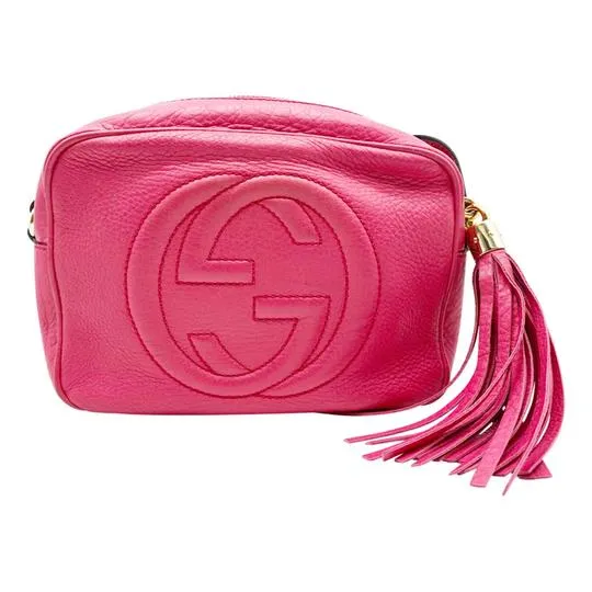 Gucci Soho Disco Bright Pink Leather Cross Body Bag