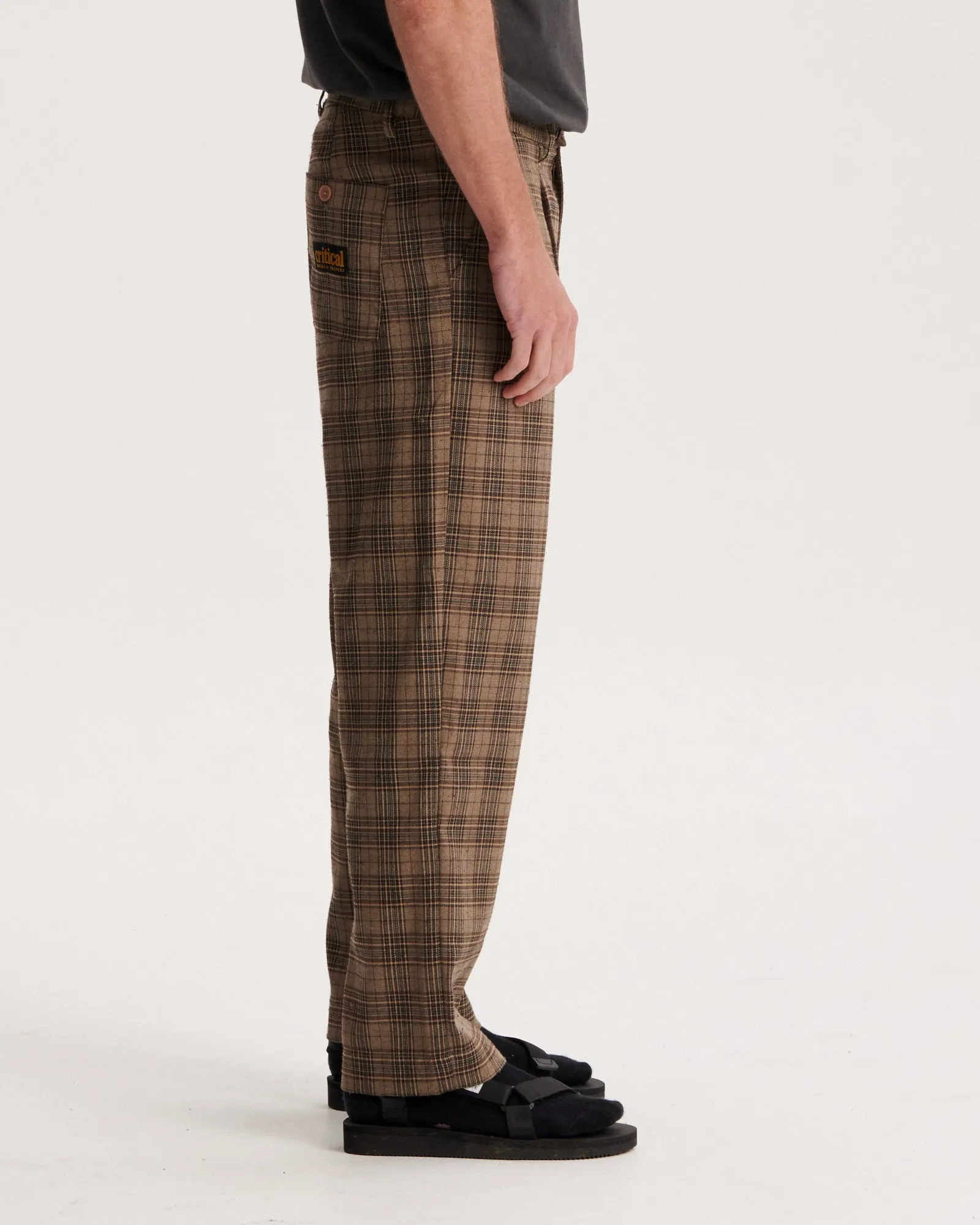 Harro Check Pleat Pant - Brown