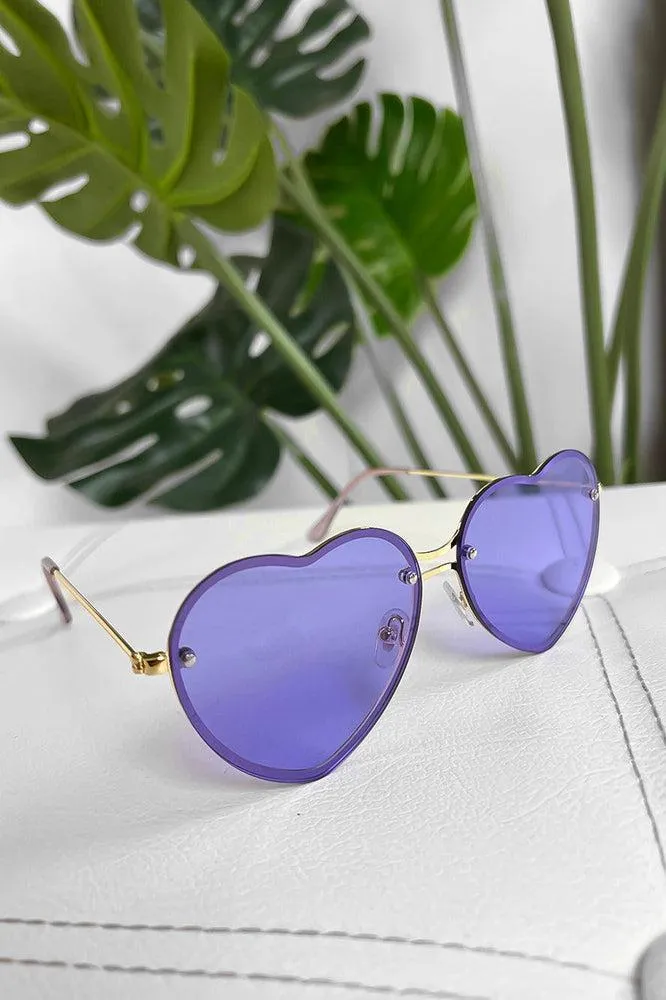 Heart Shaped Metal Frame Sunglasses