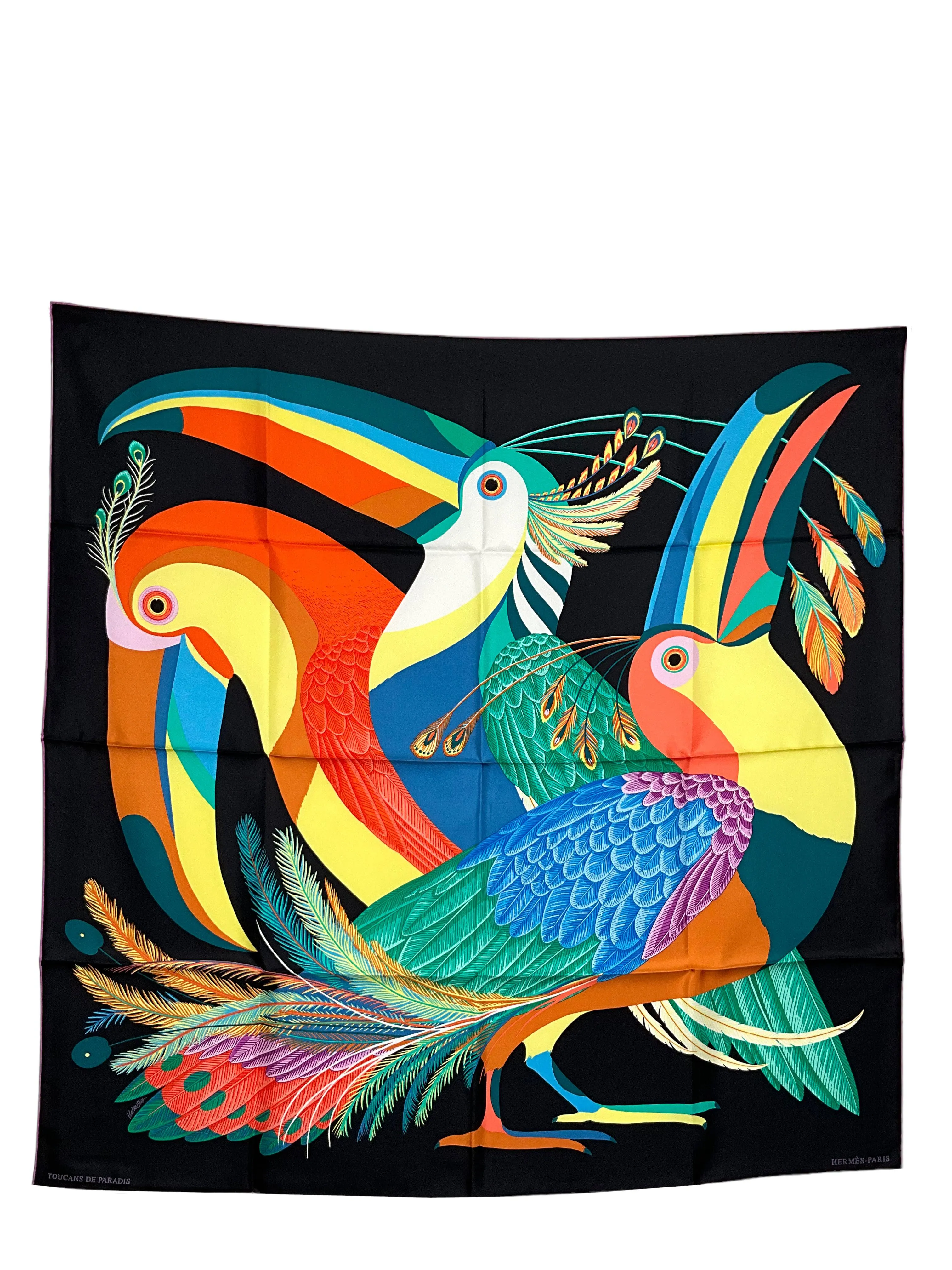 HERMES Toucans de Paradis scarf 90 NEW