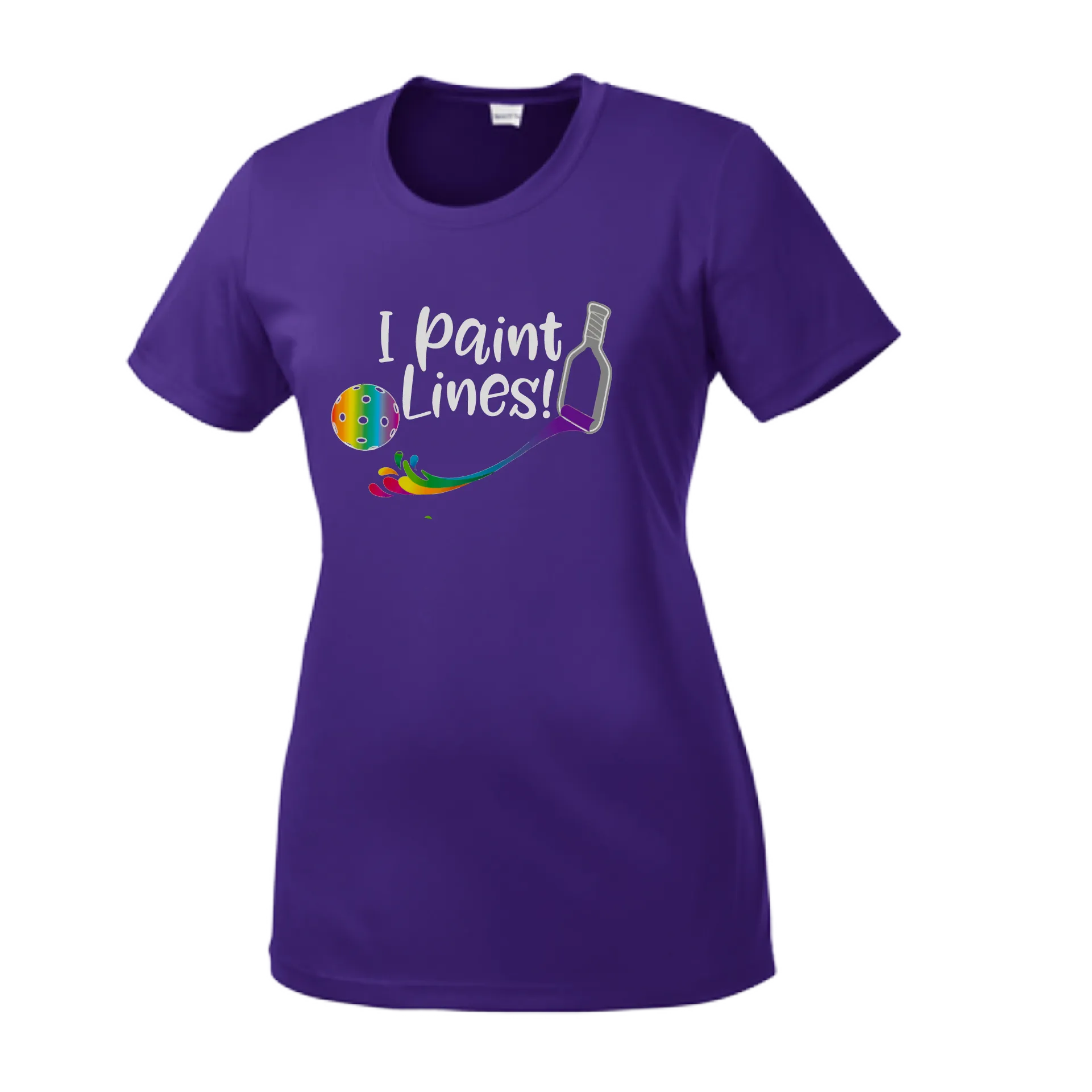 I Paint Lines | Women’s Short Sleeve Crewneck Athletic Shirts | 100% Polyester