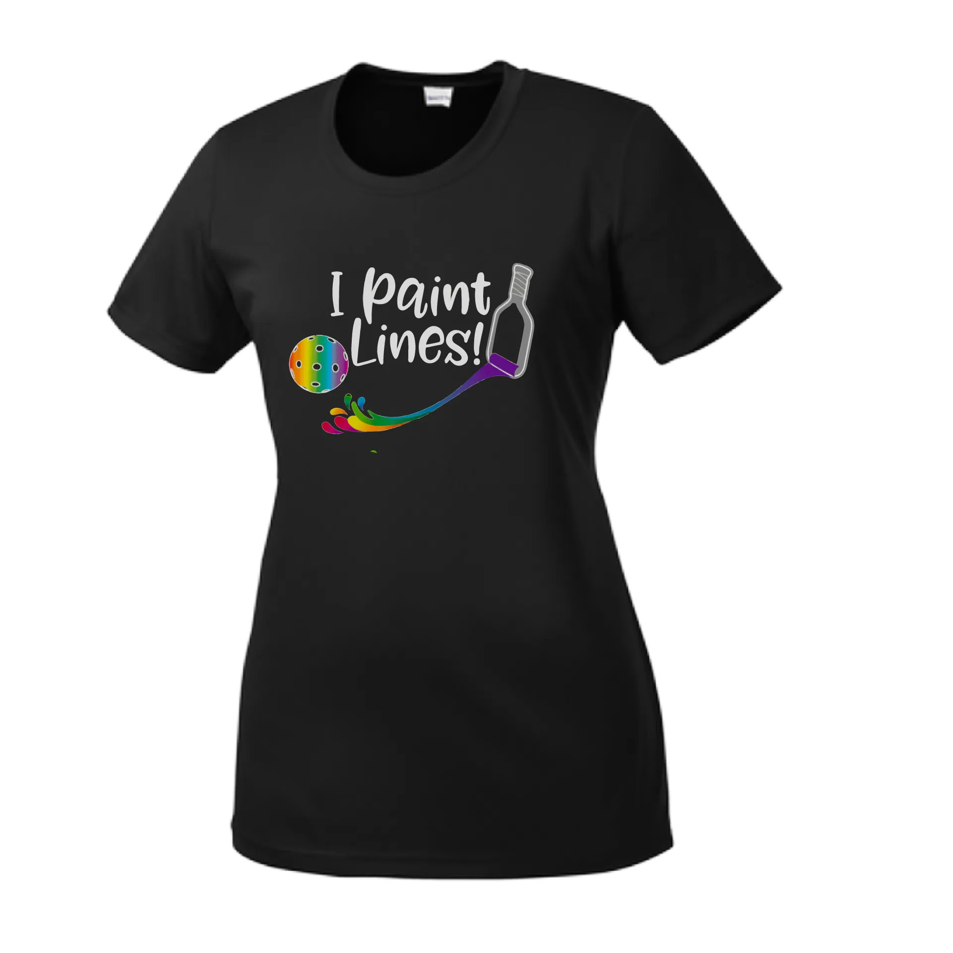 I Paint Lines | Women’s Short Sleeve Crewneck Athletic Shirts | 100% Polyester