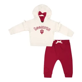 Infant Indiana Hoosiers Wrapped In A Bow Set - Natural/Crimson