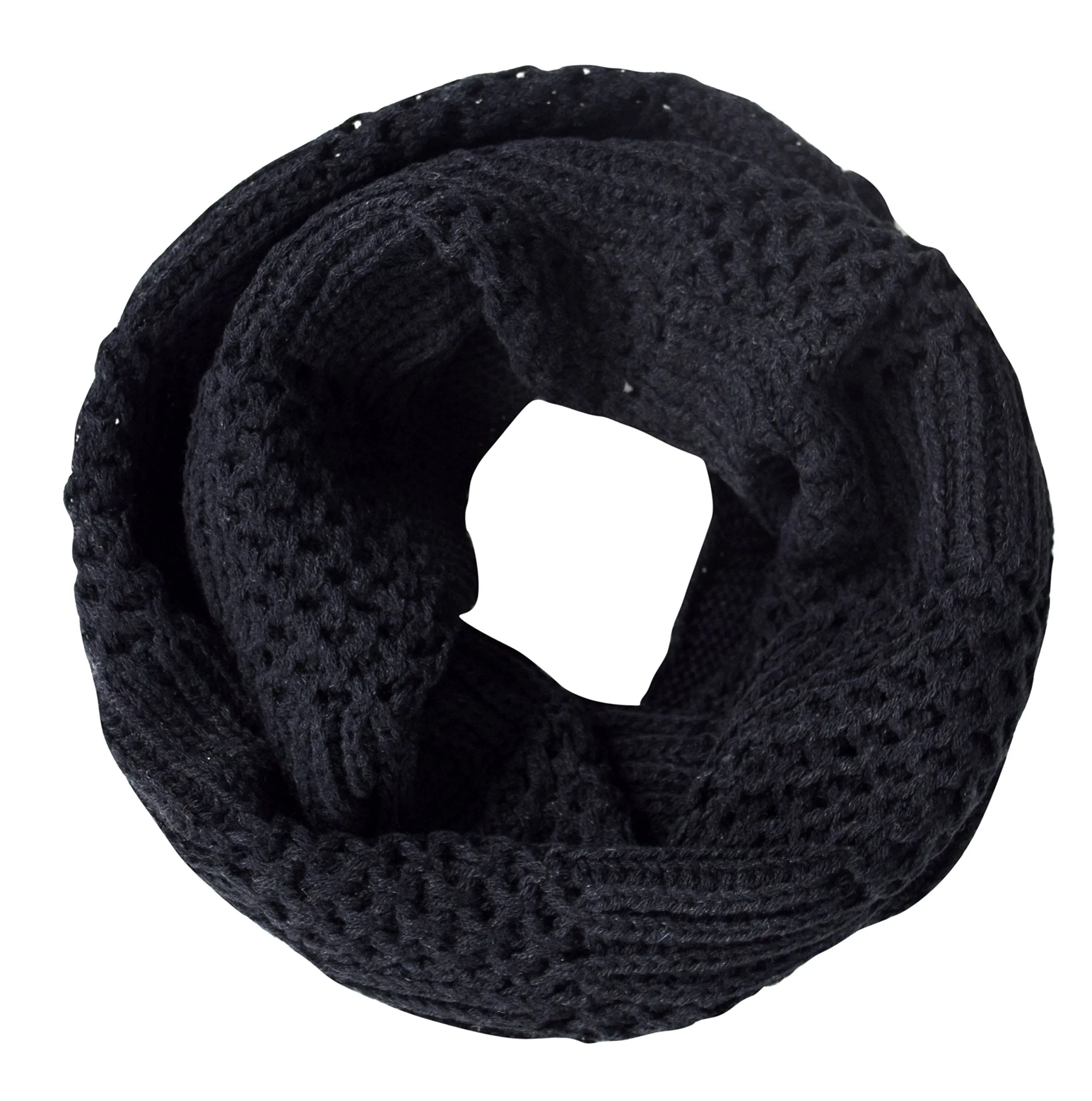 Intricately Knitted Lace Ribbon Infinity Loop Cowl Scarves