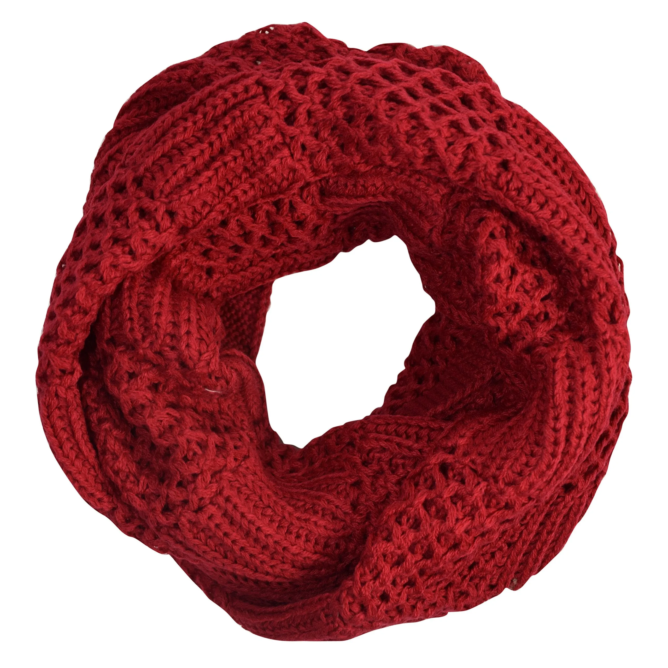 Intricately Knitted Lace Ribbon Infinity Loop Cowl Scarves