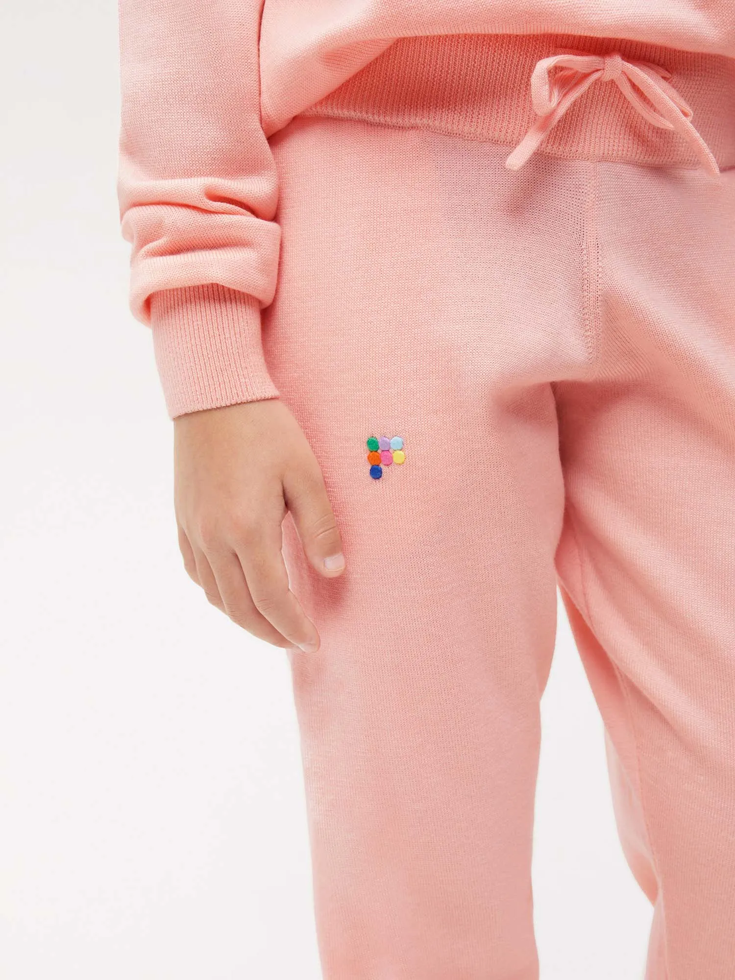 Kids Merino Wool Track Pants—pearl pink