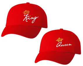 King Queen Couple Matching Baseball Caps, Couple Baseball Hats