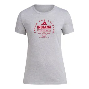 Ladies Indiana Hoosiers Adidas Volleyball Grey T-Shirt