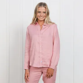 Ladies Linen - Long Sleeve Shirt | Soft Pink