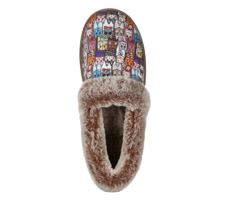 Ladies Skechers Bedroom Slippers Too Cozy Cats Memory Foam 33347 MLT