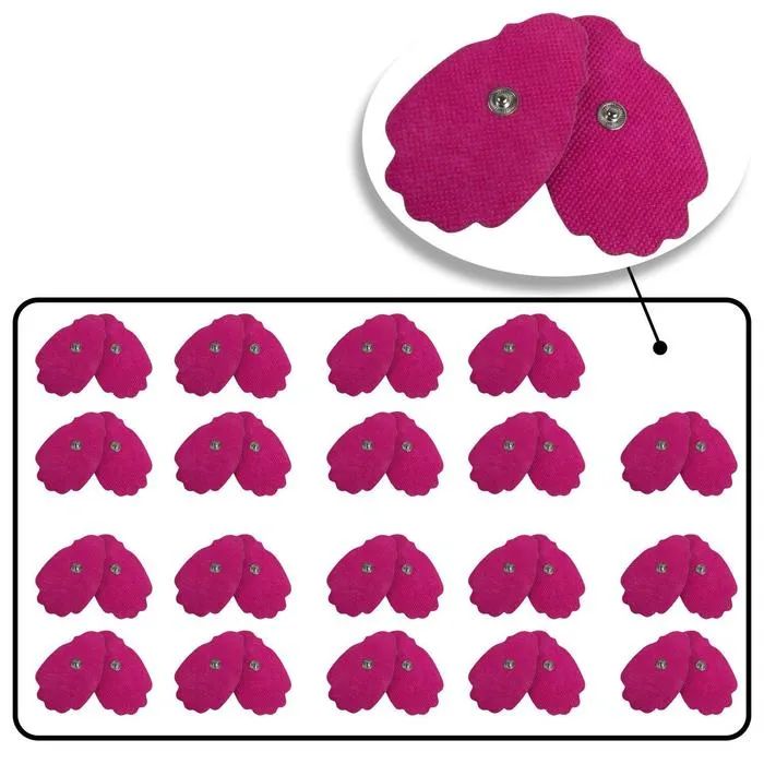 Large Pink Snap On Reusable Self-Adhesive Replacement Tens Unit Electrode Pads