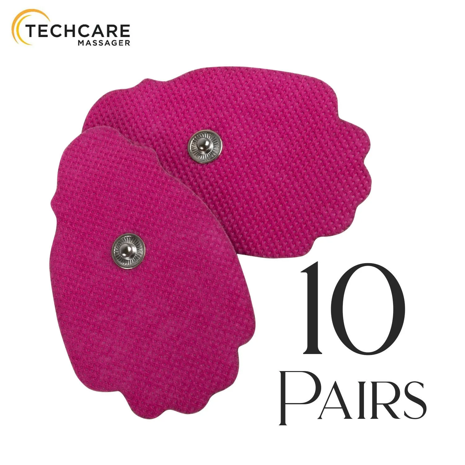 Large Pink Snap On Reusable Self-Adhesive Replacement Tens Unit Electrode Pads