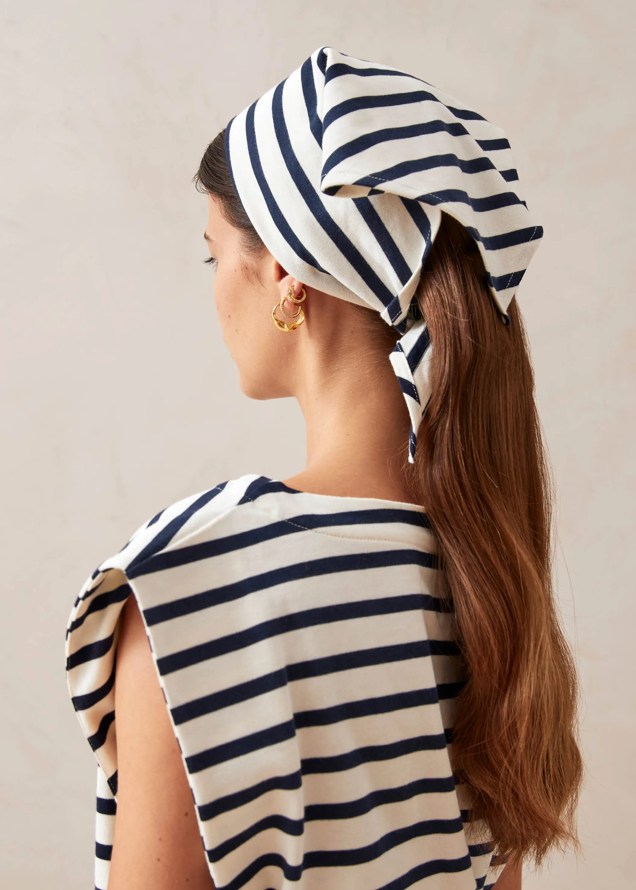 Laurent Stripes Navy And Cream Tshirt