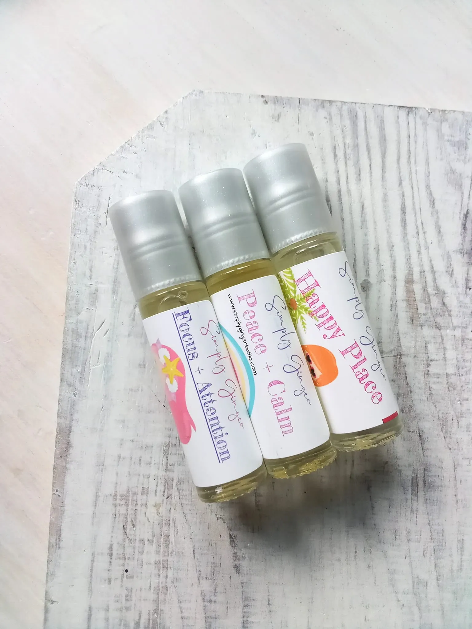 Little Girls Rollerball Trio, Happy Place Attention Peace Essential Oil Rollers, Back To School Essentials ll Kids