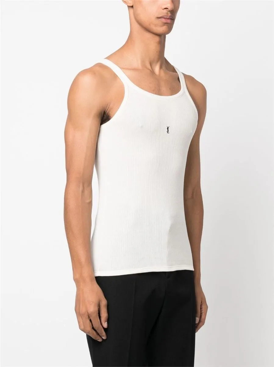 LOGO-EMBROIDERED RIBBED TANK TOP